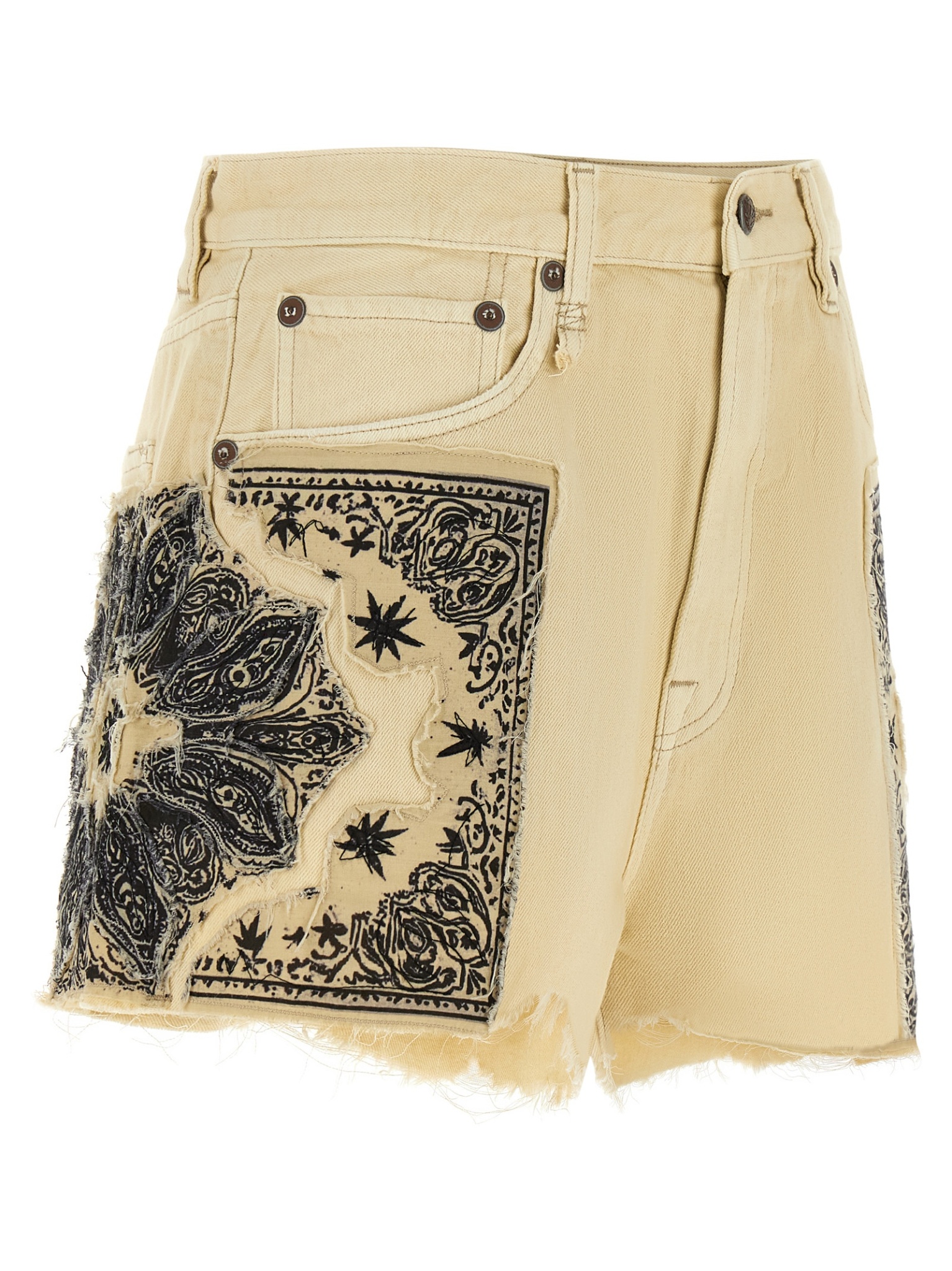 [R13] Shorts SS26 R13WD191D446BECRUBANDANAAPPLIQUE