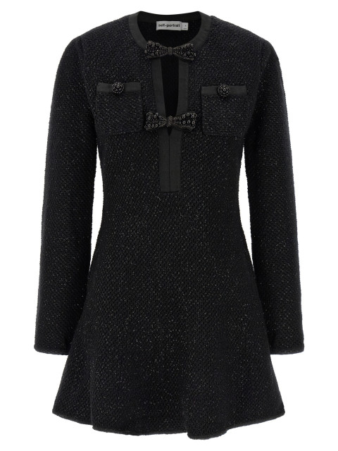 [SELF PORTRAIT] Long sleeve dress SS26 RS26210SBBLACK