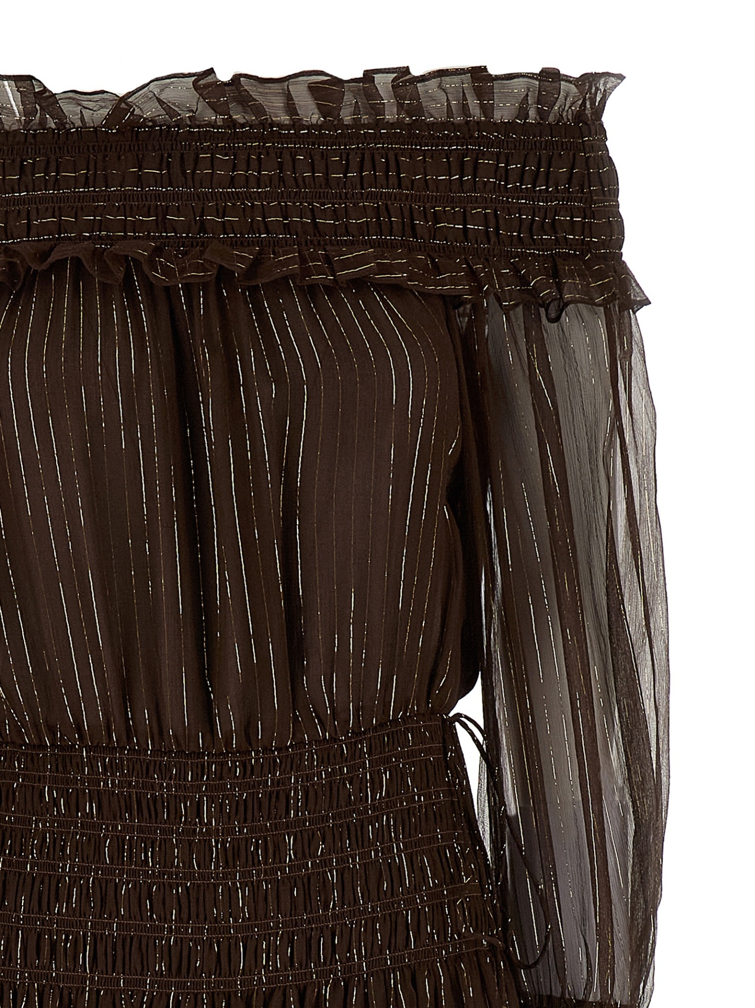 [SELF PORTRAIT] Long sleeve dress SS26 RS26156XABRBROWN