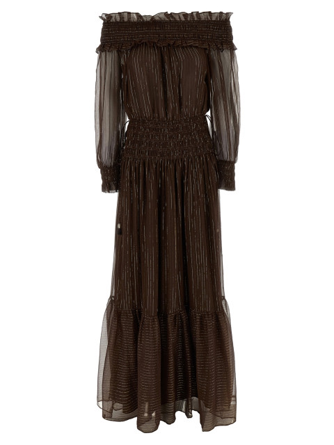 [SELF PORTRAIT] Long sleeve dress SS26 RS26156XABRBROWN