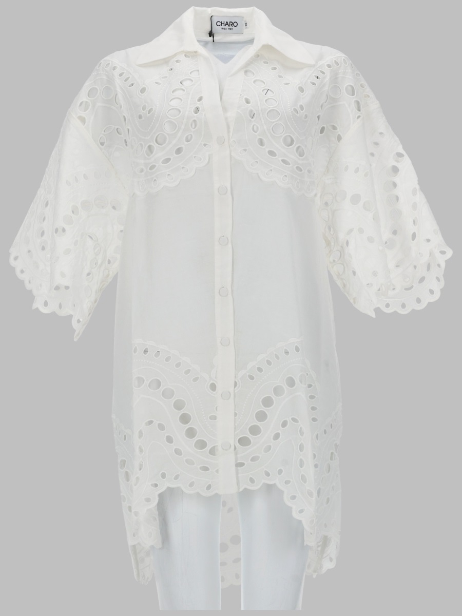 [CHARO RUIZ] Shirts Short Sleeve SS26 263201_WHITESEALACE
