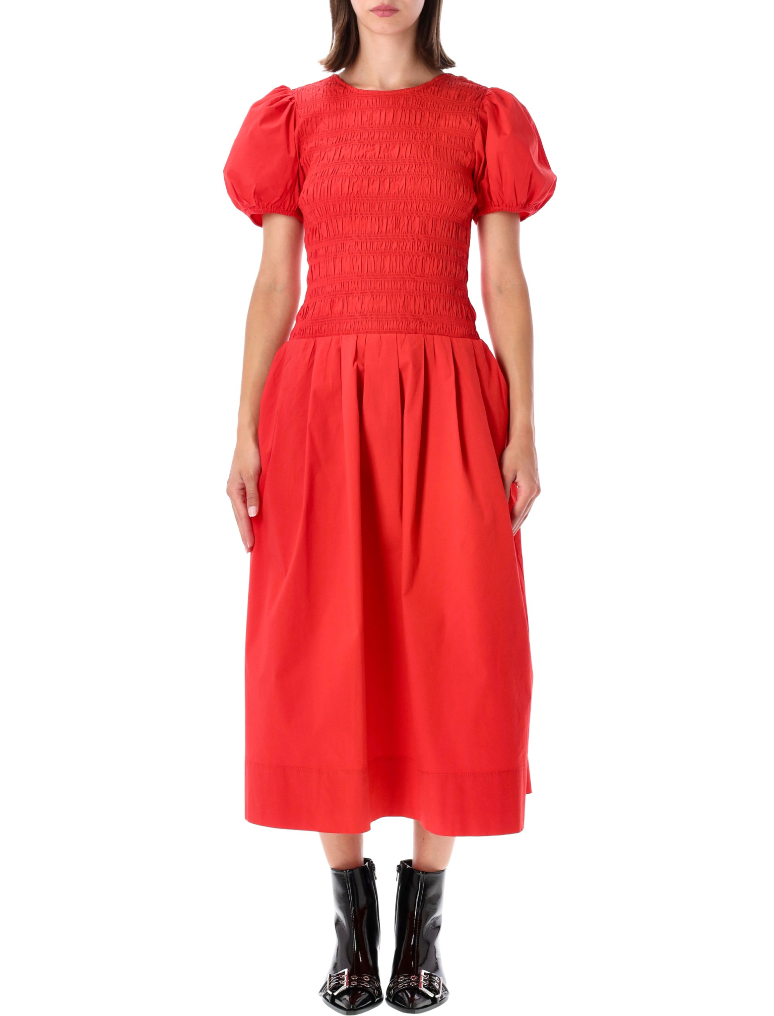[GANNI] Short sleeve dress FW26 A10305461074206P