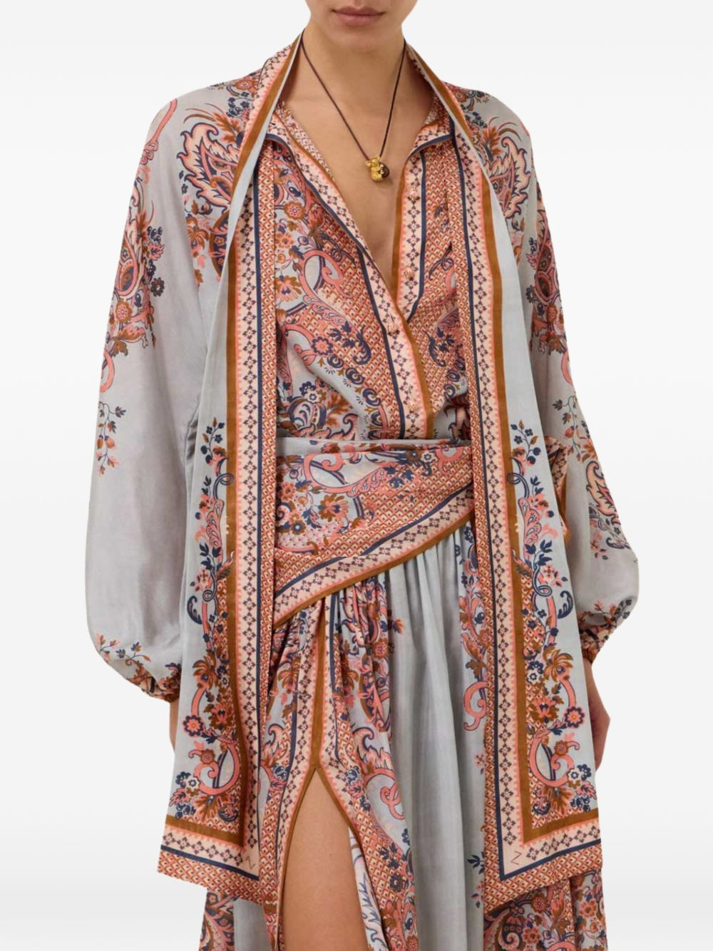 [Zimmermann] Shirts Long Sleeve FW26 4461TSS261BLUPF