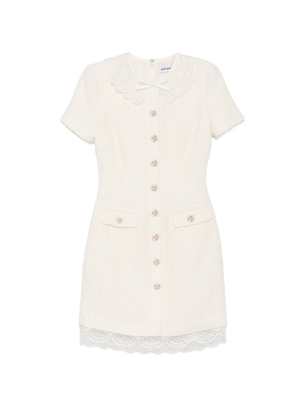 [Self - portrait] Short sleeve dress FW26 PF26-002SB-CCREAM