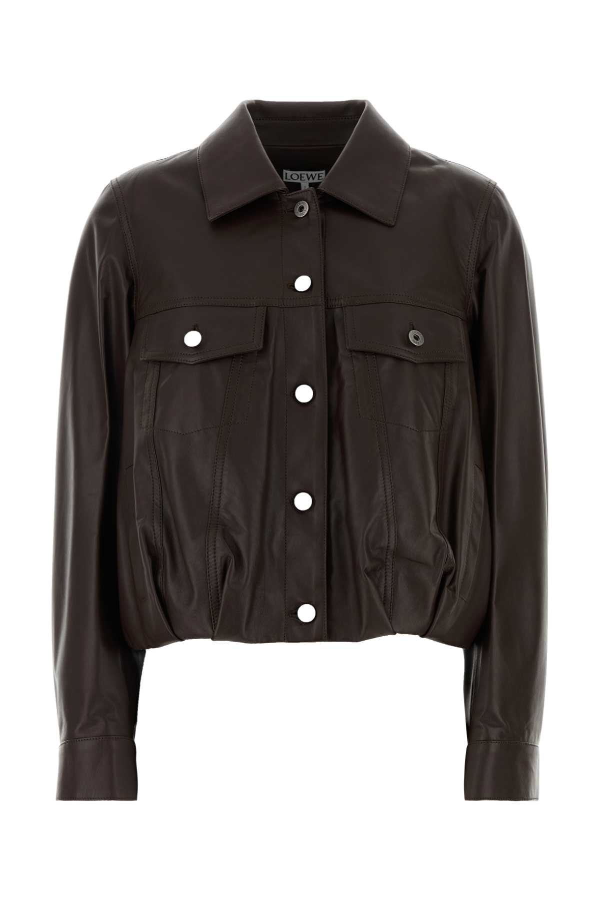 [Loewe] Leather Jacket SS26 S540Y34L96 DARKBROWN
