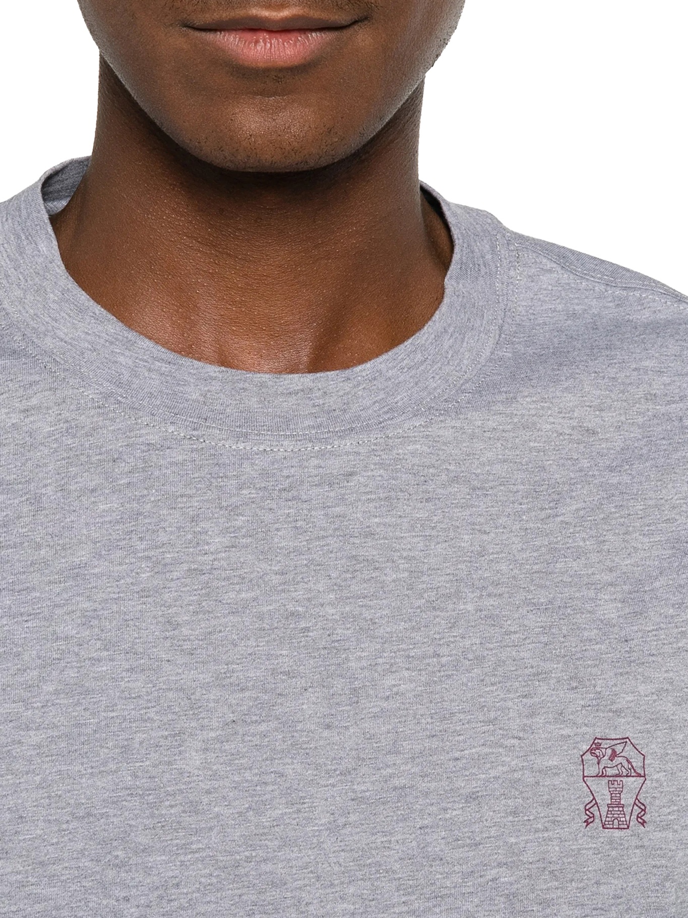 [Brunello Cucinelli] T-shirts Short Sleeve FW26 M0B138440CFD23 MEDIUM GREY BORGOGNA