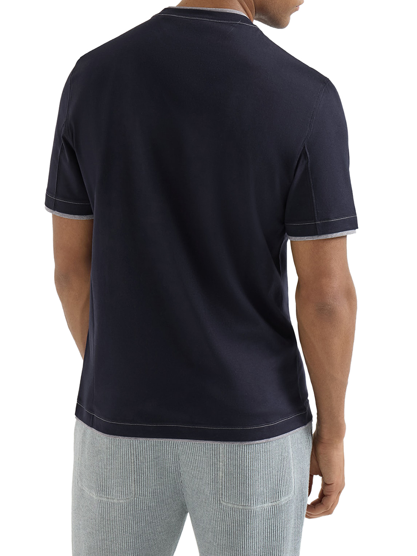 [Brunello Cucinelli] T-shirts Short Sleeve FW26 M0B137451GCHM51 NAVY MEDIUM GREY GRIGIO