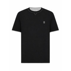 [Brunello Cucinelli] T-shirts Short Sleeve FW26 M0B137451GCQJ21 BLACK GRIGIO MEDIUM GREY