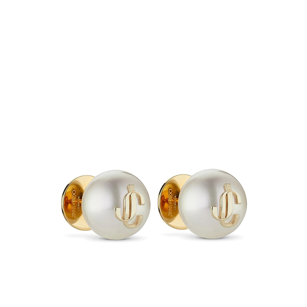 [Jimmy Choo] Earring FW26 JC PEARL STUDS DXQ GOLWH