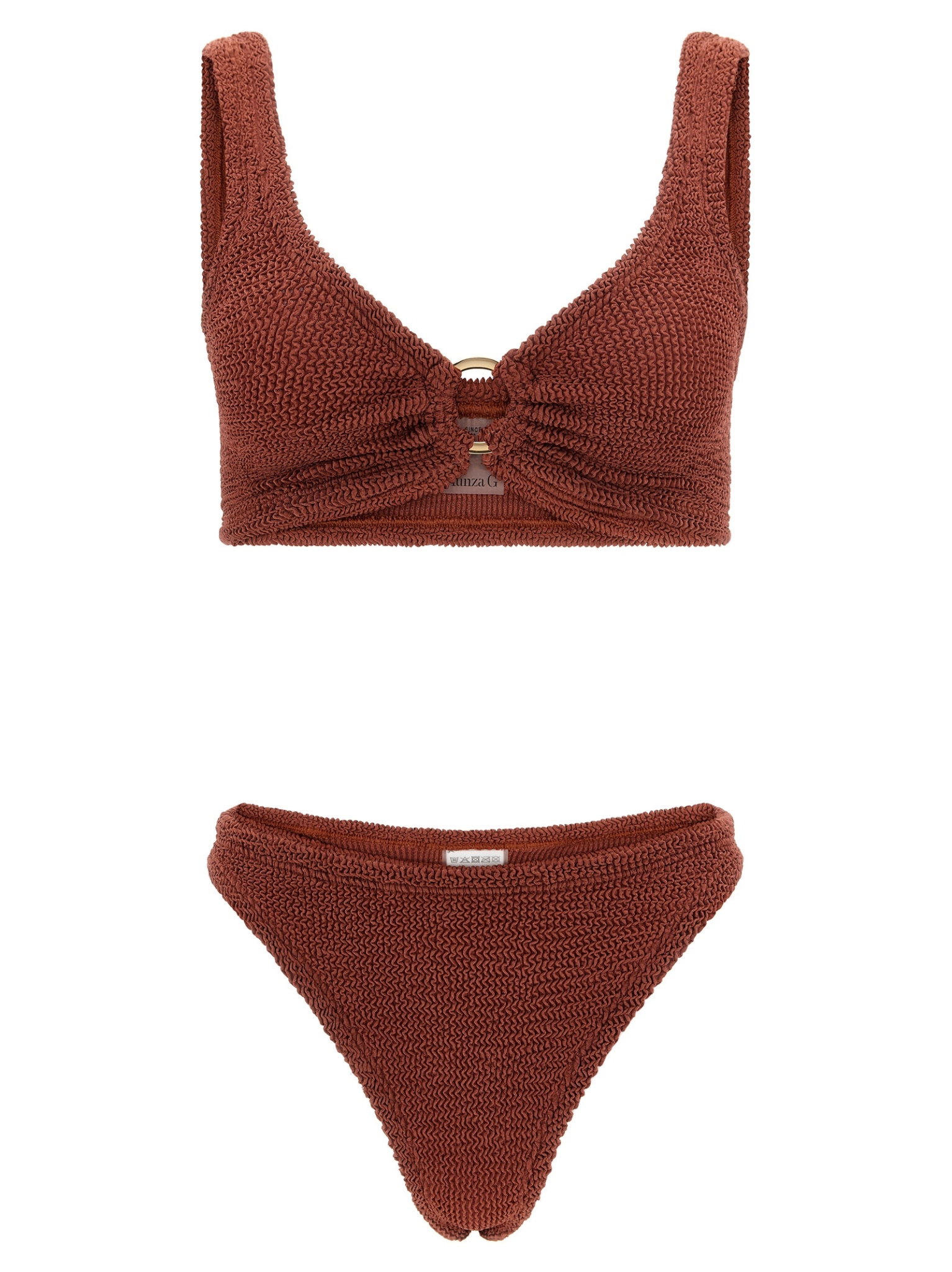 [Hunza G] Bikini FW26 JULIAGOLDHOOPBIKINIMETALLICROSEWOOD