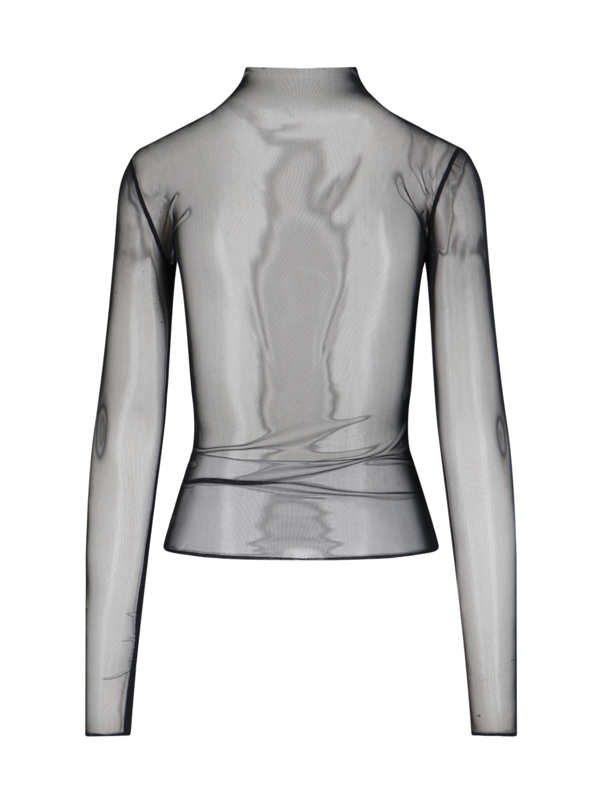 [THE FRANKIE SHOP] T-shirts Long Sleeve SS25 TULIA LONG SLEEVE MESH TEEBLACK