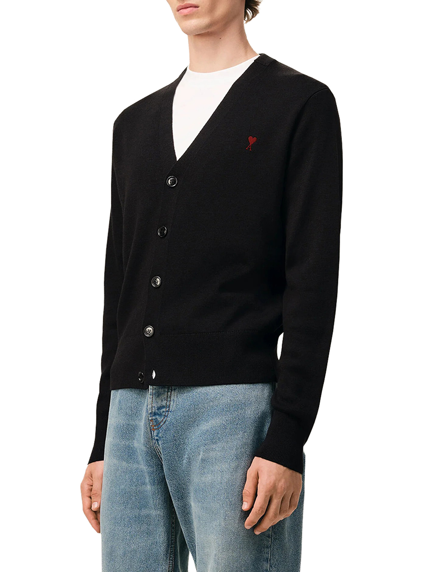[Ami Paris] Cardigan FW26 HKC361001009 NOIR ROUGE