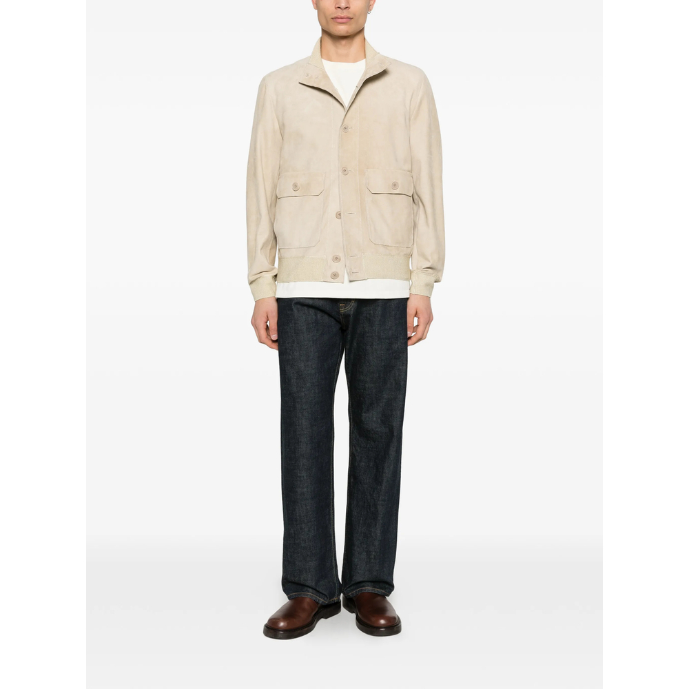 [Santoro] Leather Jacket SS26 50685-U  STONE