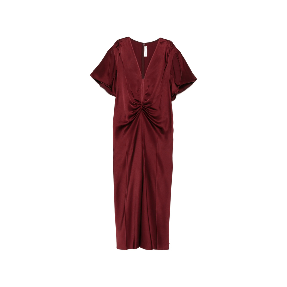 [VICTORIA BECKHAM] Short sleeve dress FW26 1226WDR005195D  BURGU