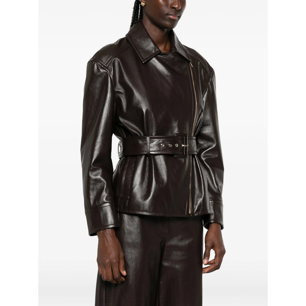 [MAX MARA STUDIO] Leather Jacket FW26 MSTGIUSTO 013F 003