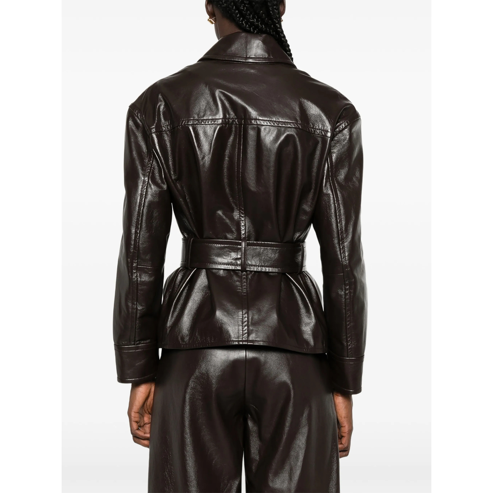 [MAX MARA STUDIO] Leather Jacket FW26 MSTGIUSTO 013F 003