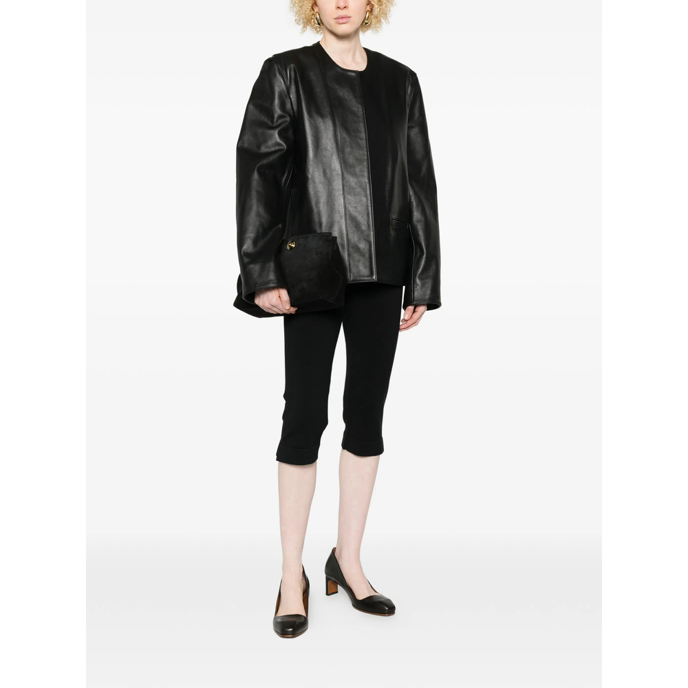 [TOTEME] Leather Jacket SS26 262-WRO0322 LE0207-001 BLACK