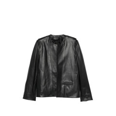 [TOTEME] Leather Jacket SS26 262-WRO0322 LE0207-001 BLACK