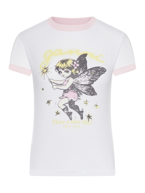 [GANNI] T-shirts Short Sleeve FW26 A1050144151 BRIGHT WHITE