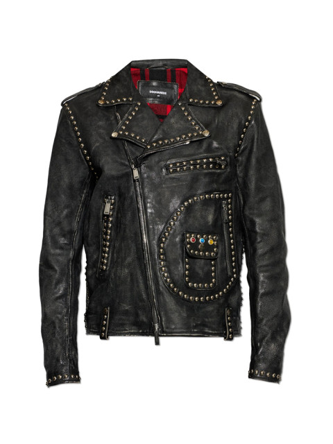 [Dsquared2] Leather Jacket FW26 D07056 S74AM1741 900