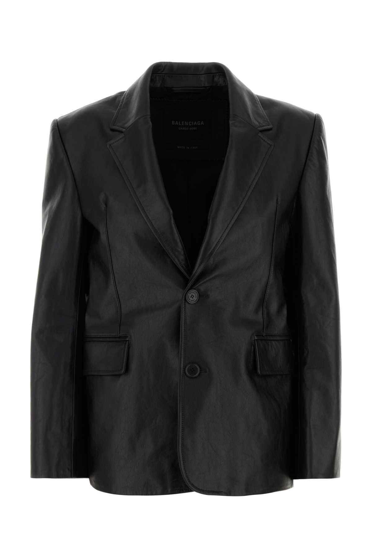 [Balenciaga] Leather Jacket SS26 856379TQS04 1000