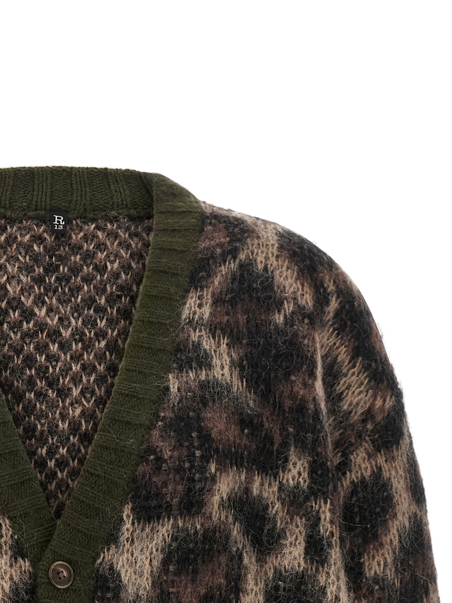 [R13] Knitwear FW26 R13WY198Y300BBROWNLEOPARDMOHAIR