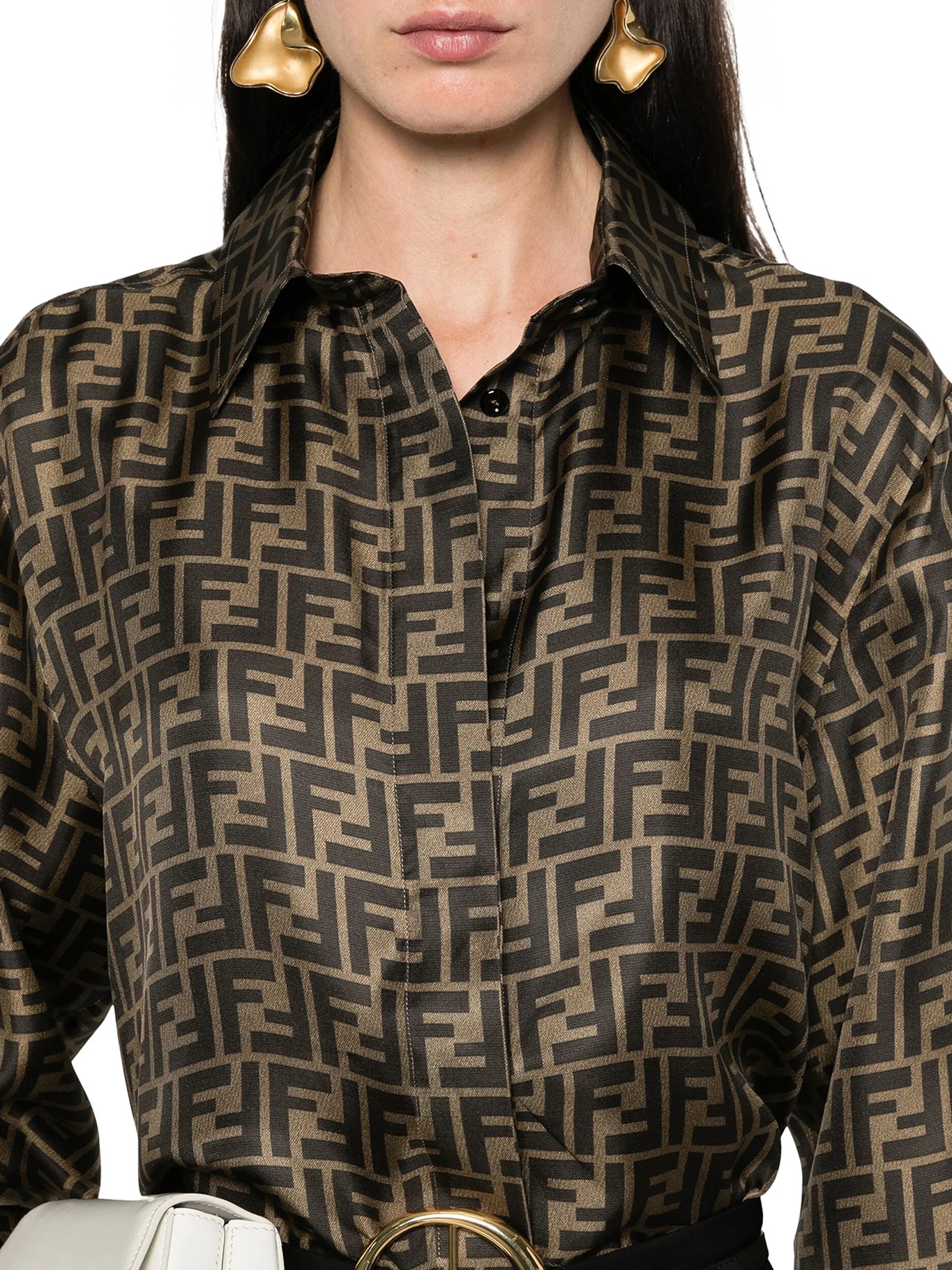 [Fendi] Shirts Long Sleeve FW26 FS8107A8G3F118W TOBACCO
