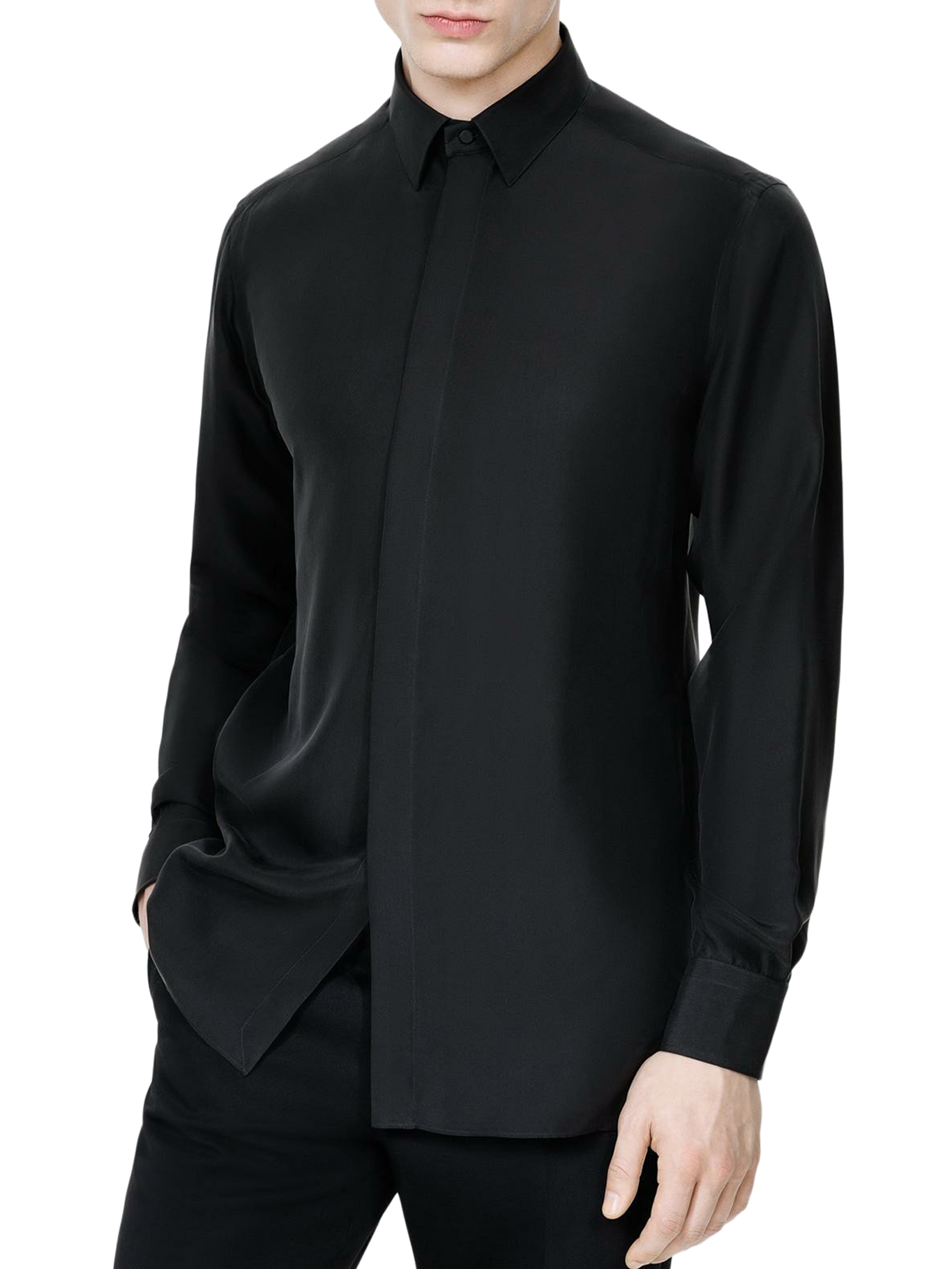 [Tom Ford] Shirts Long Sleeve FW26 HRVF04S0284NAA BLACK