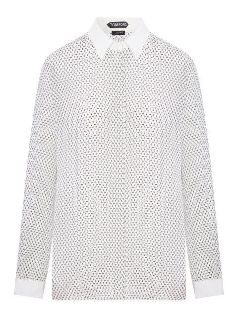 [Tom Ford] Shirts Long Sleeve FW26 CA3355FAP263WNL OFF WHITE BLACK