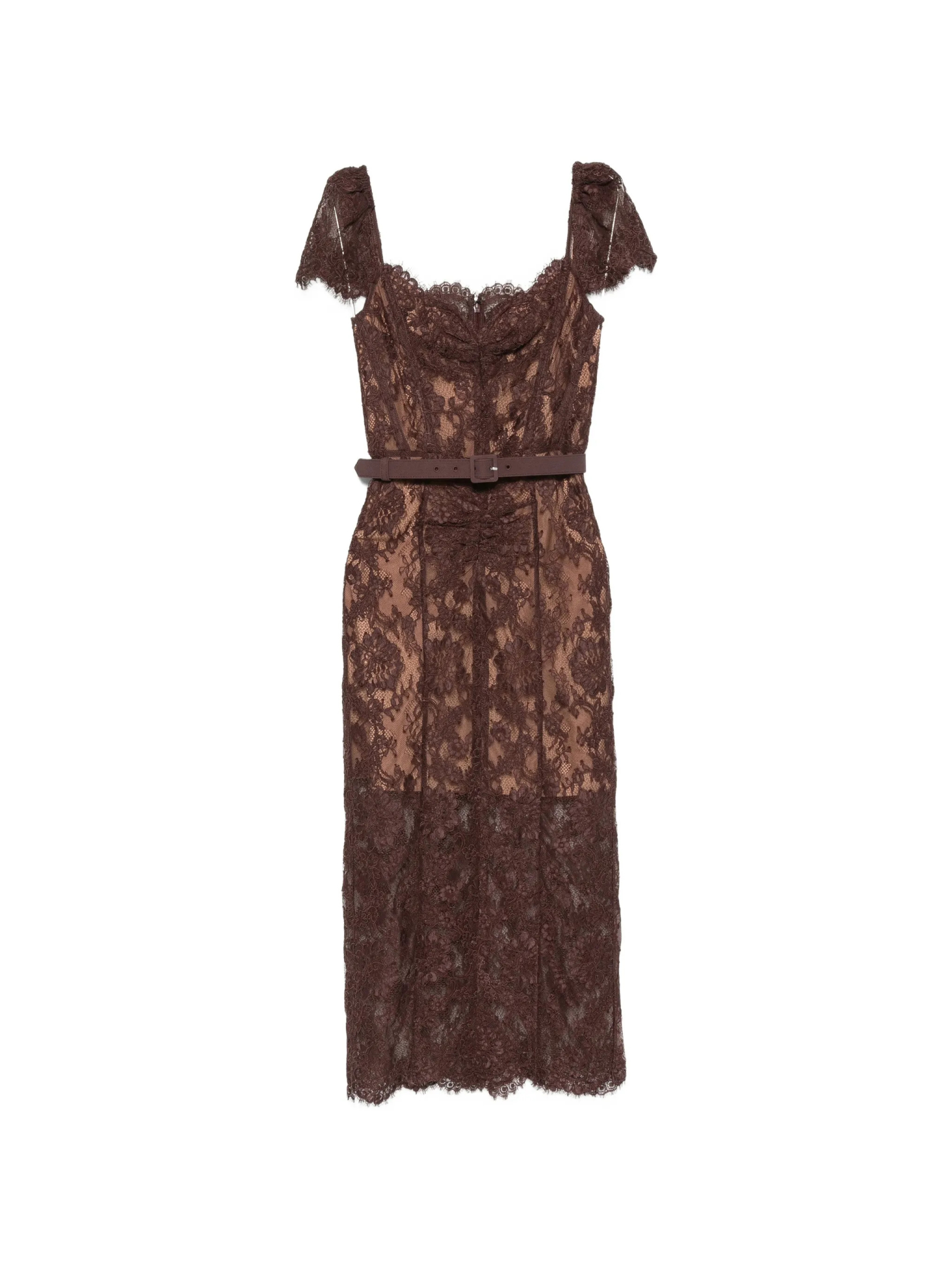 [SELF PORTRAIT] Short sleeve dress FW26 PF26099MABRBROWN