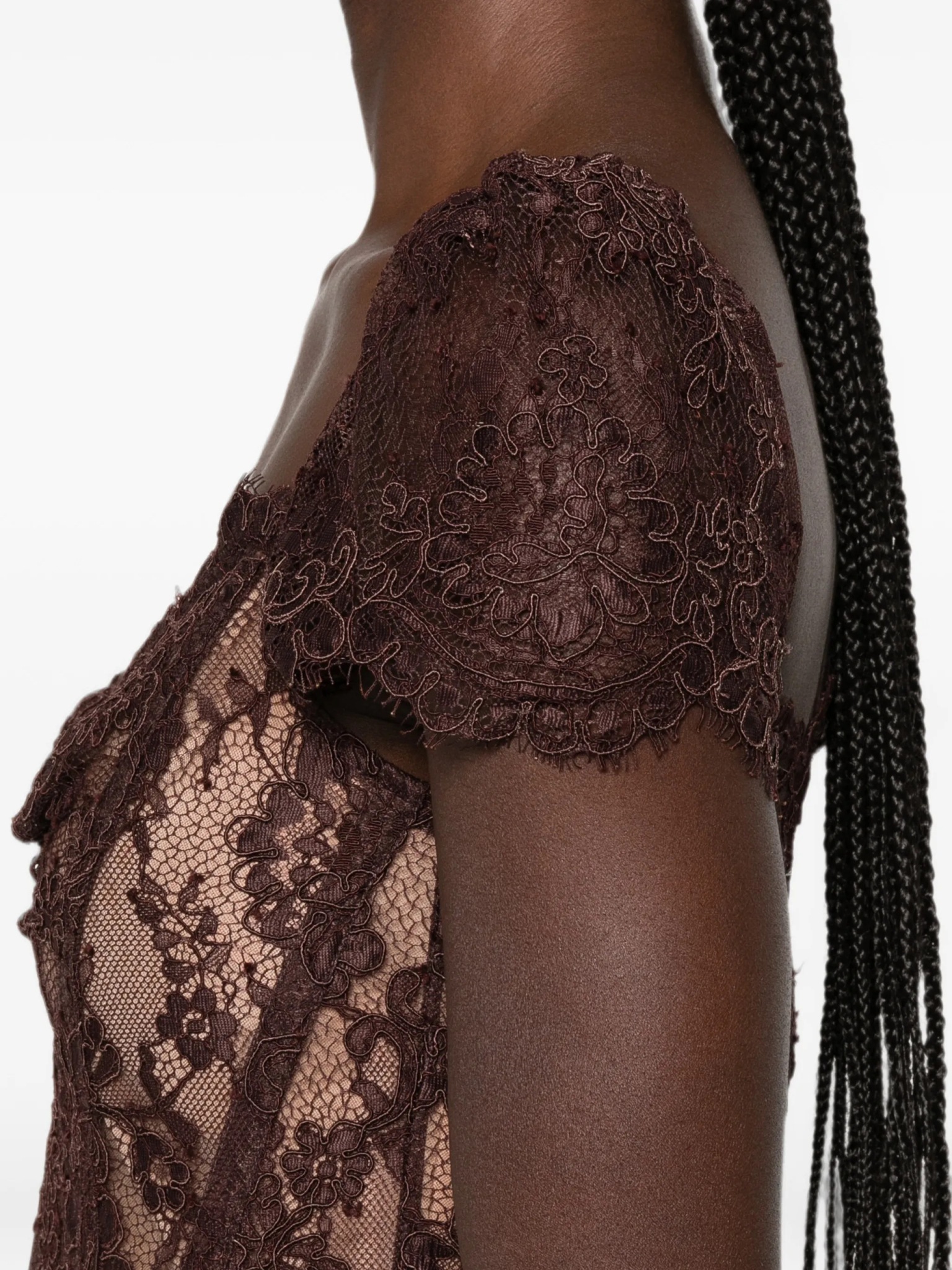 [SELF PORTRAIT] Short sleeve dress FW26 PF26099MABRBROWN