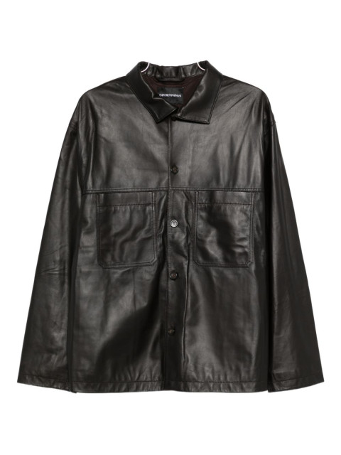[E . ARMANI EXCLUSIVE PRE] Leather Jacket SS26 EM004729AF22948U8168