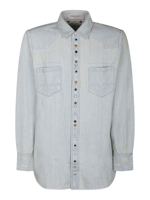 [Golden Goose] Shirts Long Sleeve CO GMP00487P00063650100-BLUE