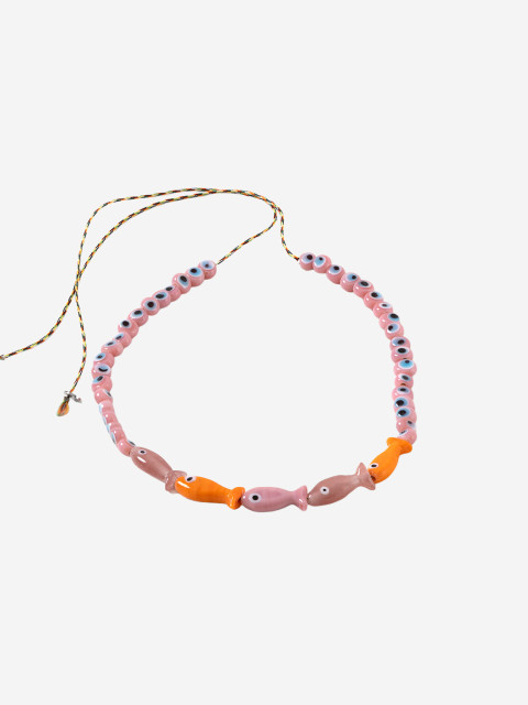 [SORBET ISLAND] Bracelet SS26 FISHGLASSBEADYELLOWPINK