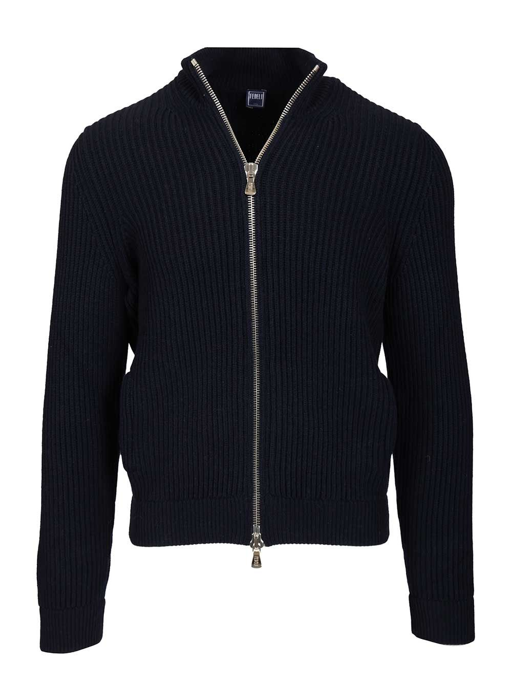 [Fedeli] Cardigan FW25 MU008059BLU SCURO