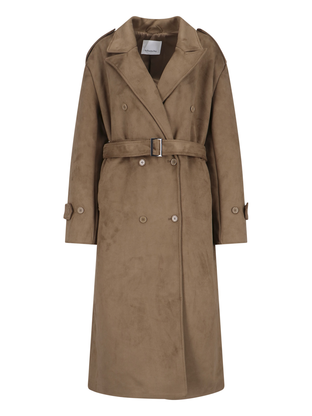 [THE FRANKIE SHOP] Coat FW25 PEMBROKE FAUX SUEDE TRENCHCAMEL