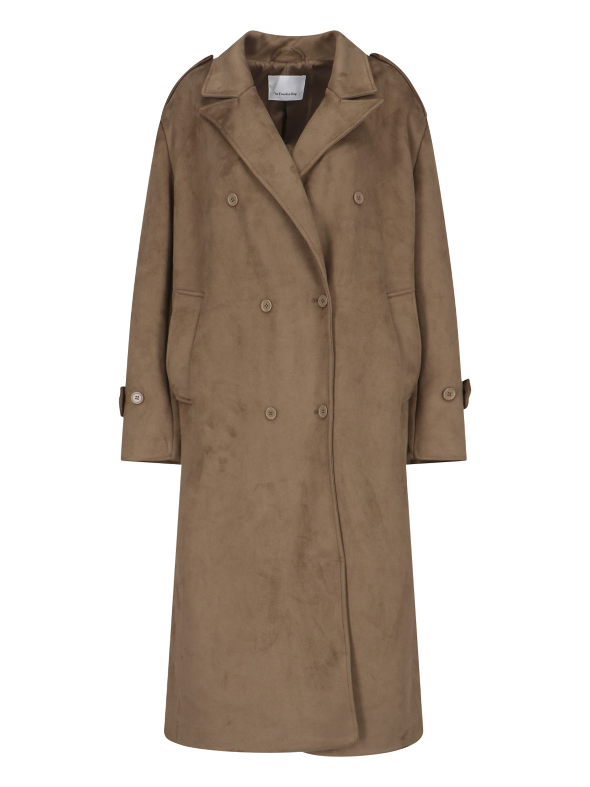 [THE FRANKIE SHOP] Coat FW25 PEMBROKE FAUX SUEDE TRENCHCAMEL