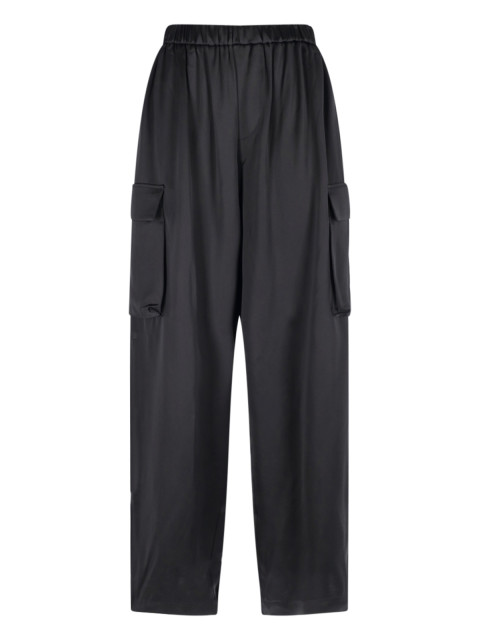 [THE FRANKIE SHOP] Trousers SS26 DELNY SATIN CARGO PANTSBLACK