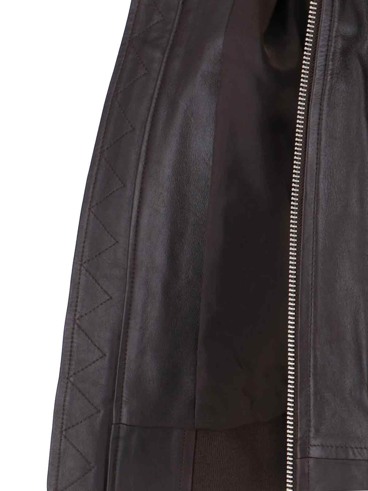 [THE FRANKIE SHOP] Leather Jacket SS26 VIPER LEATHER JACKETBROWN