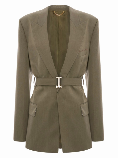 [VICTORIA BECKHAM] Blazer SS26 1126WJK006909A_SAGEMELANGE