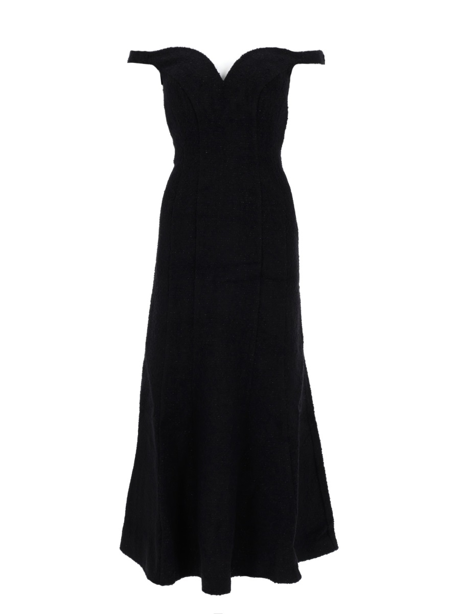 [Self-portrait] Sleeveless dress SS26 RS26-075M-B_BLACK