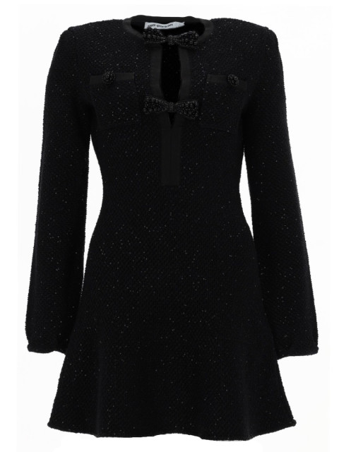 [Self-portrait] Long sleeve dress SS26 RS26-210S-B_BLACK