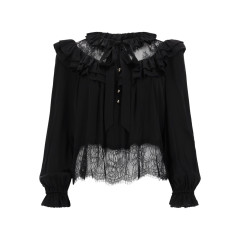 [Self-portrait] Blouse SS26 RS26-192T-B_BLACK