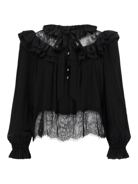 [Self-portrait] Blouse SS26 RS26-192T-B_BLACK