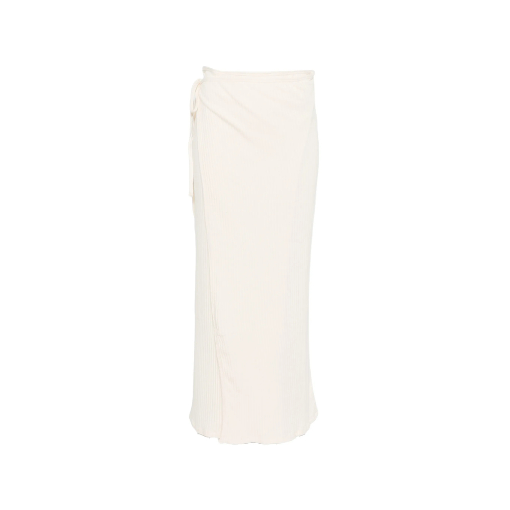 [BASERANGE] Long skirt SS26 SKBR-RIB BRIG OFFWH