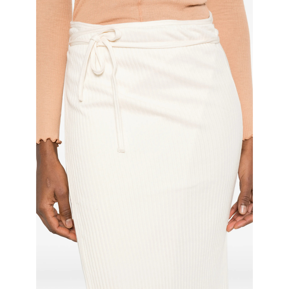 [BASERANGE] Long skirt SS26 SKBR-RIB BRIG OFFWH