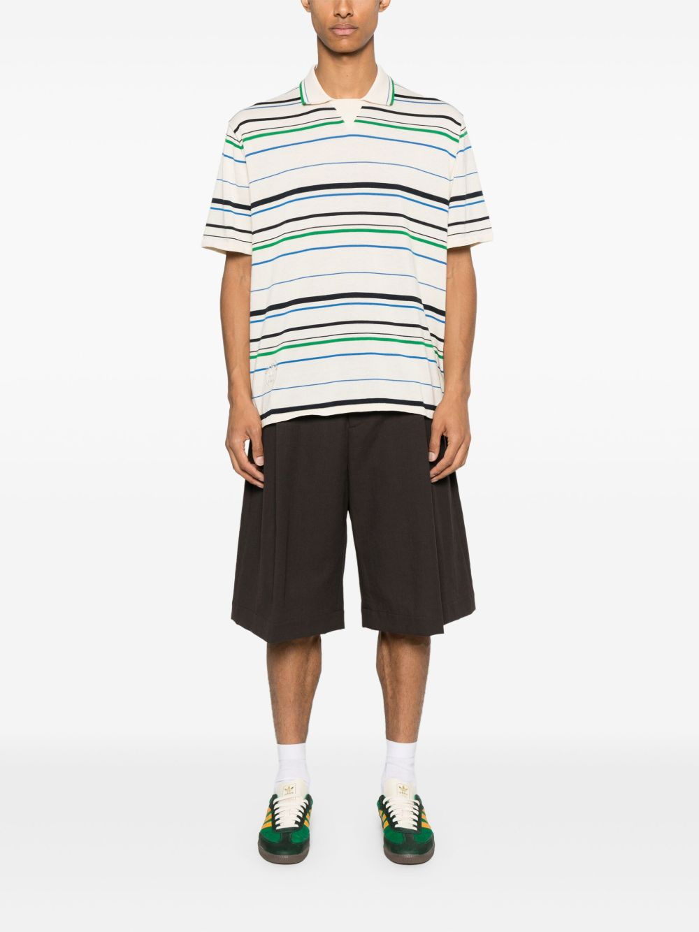 [Wales Bonner] T-shirts Short Sleeve SS25 JM8203WONDERWHITE/GREEN/BLUEBIRD