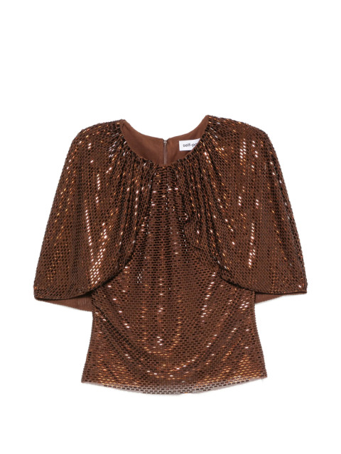 [Self-portrait] Blouse FW26 PF26-054T-BR  BROWN