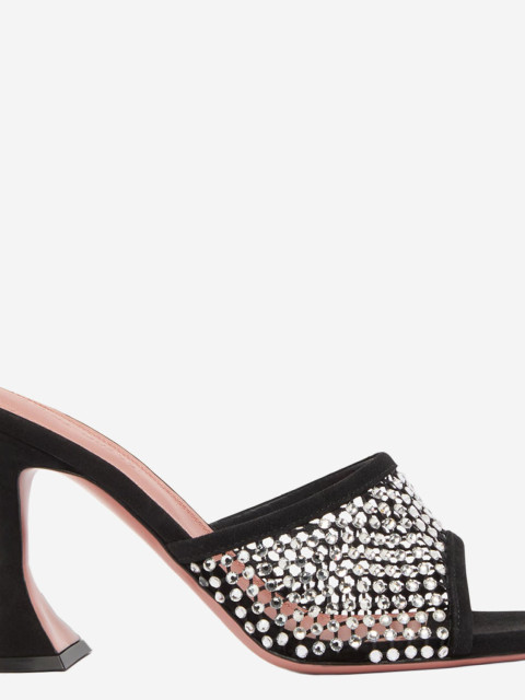 [Amina Muaddi] Pumps SS26 LUPITACRYSTALNETSLIPPER70BLACKWHITE