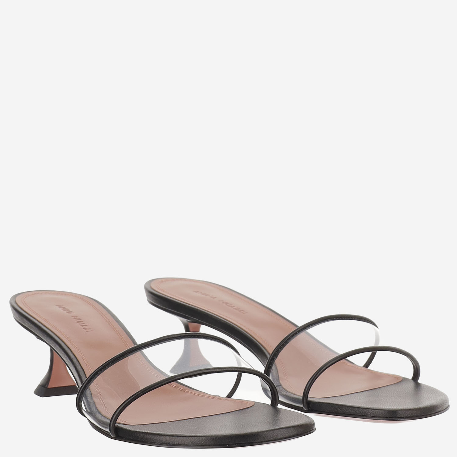 [Amina Muaddi] Pumps SS26 ANDREEAGLASSSLIPPER45BLACKTRANSPARENT